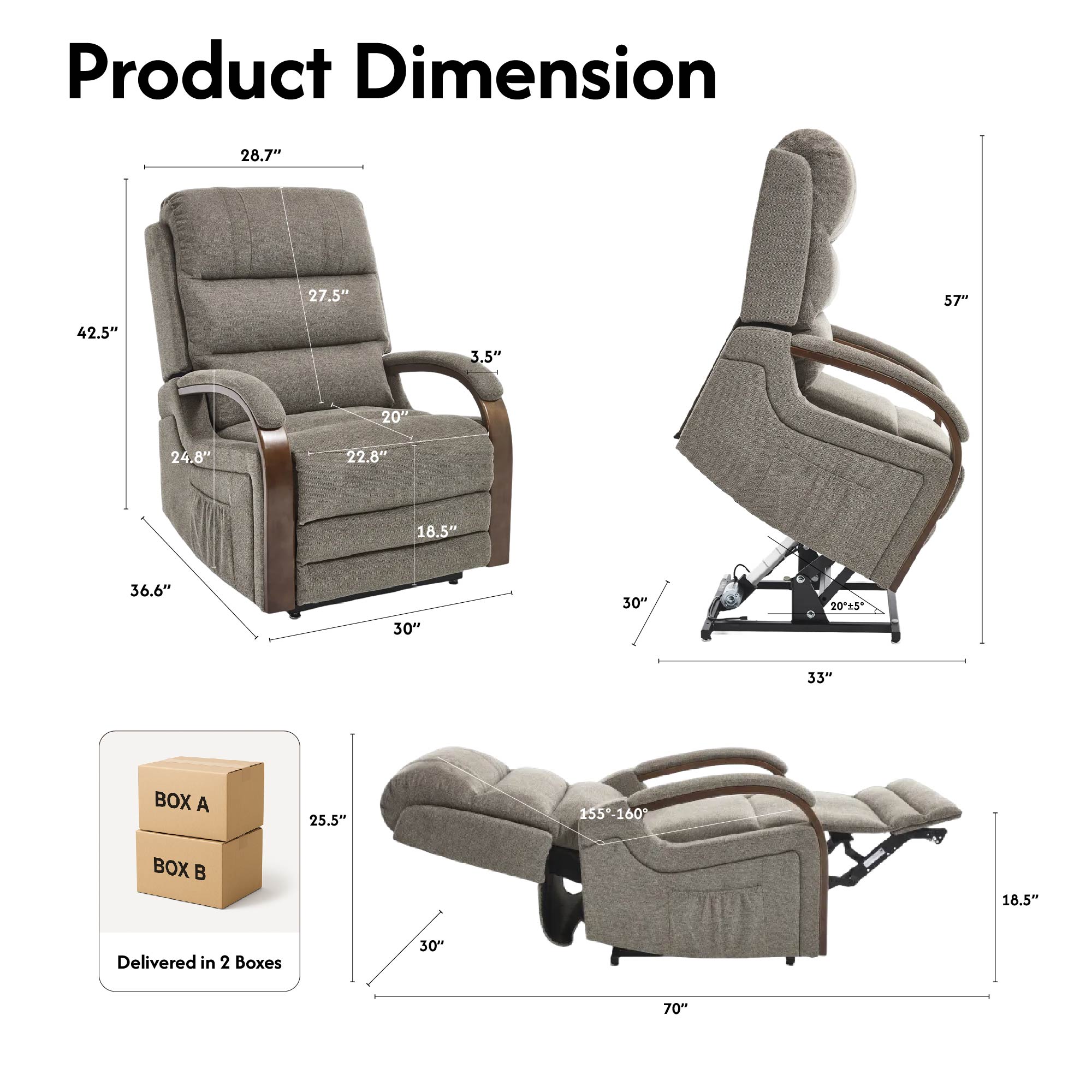 Recliner Chair for Adults, Massage Fabric Small Recliner Home Theater Seating with Lumbar Support, Adjustable Modern Reclining Chair with Padded Seat Backrest for Living Room, Brown Recliner Chair for Adults, Massage Fabric Small Recliner Home Theater Seating with Lumbar Support, Adjustable Modern Reclining Chair with Padded Seat Backrest for Living Room, Brown